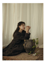 Vestido largo Katherine de lino y algodón