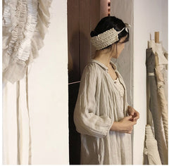 Vestido camisero largo de lino y algodón Tiffany