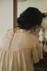 Vestido largo holgado de lino y algodón Tina