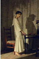 Vestido largo de lino y algodón Suzanne