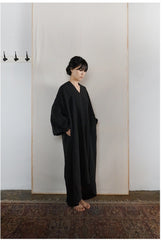 Vestido largo Delia de lino y algodón con espalda abierta