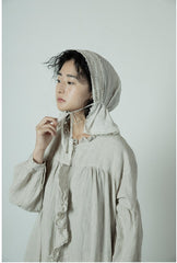 Vestido largo holgado de lino y algodón Grace