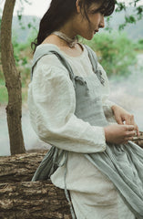 Delantal de lino y algodón Cara