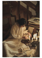 Vestido largo de lino y algodón Elsa