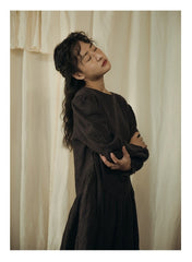 Vestido largo Katherine de lino y algodón