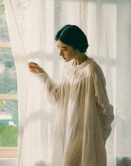 Vestido largo vintage de lino y algodón Tracy