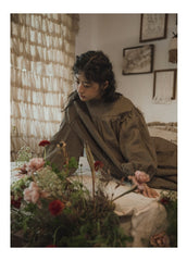 Vestido sin mangas de lino y algodón Frances