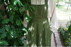 Hannah Linen Cotton Pinafore Dress