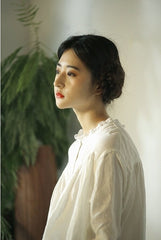 Vestido largo vintage de lino y algodón Tracy