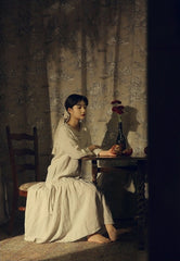 Vestido largo de lino y algodón Suzanne