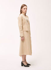 Structured Linen Blazer with Tailored Fit and Double Button Closure for Effortless Sophistication
