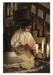 Vestido largo de lino y algodón Elsa