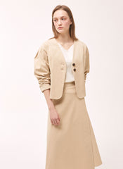 Structured Linen Blazer with Tailored Fit and Double Button Closure for Effortless Sophistication