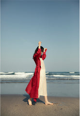 Gabardina de lino y algodón Colleen para mujer