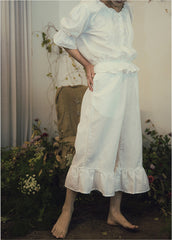 Nina Linen Cotton Puff Sleeves Blouse