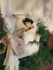 Kristen Linen Cotton Ruffle Top