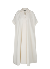 Elegant A-Line Linen Dress with Short Sleeves and Flowy Silhouette for Effortless Style