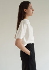 Draped Linen Top with Soft Cowl Neckline and Relaxed Silhouette for Elegant Layering