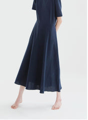 Elegant Sleeveless Midi Linen Dress With Waist Belt And Button-Down Front For Women