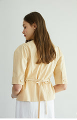 High-Waisted Linen Midi Skirt with Clean Front and Straight Cut – Minimalist Summer Essential