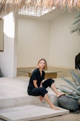 Tailored Linen Short Jumpsuit with Belted Waist and Notched Lapel Collar