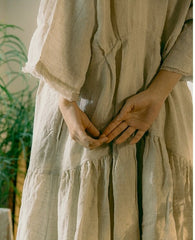 Beverly Linen Cotton Long Sleeve Maxi Dress