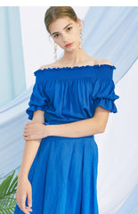 High-Waisted A-Line Linen Skirt for Women with Belted Waist and Flowing Midi Silhouette