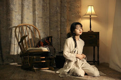 Marie Linen Cotton Long Sleeve Maxi Dress