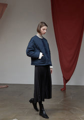 High-Waisted Pleated Silk Midi Skirt for Women with Elastic Waistband – Elegant Evening Bottom