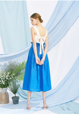 Sleeveless Button Front Linen Top for Women with Back Tie and Soft V-Neckline