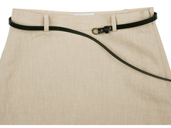 A-line Linen Skirt with Belt Detail – Premium Linen Fabric for Women