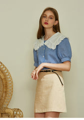 A-line Linen Skirt with Belt Detail – Premium Linen Fabric for Women