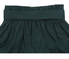 High-Waisted Linen Shorts With Tailored Pleats and Belted Waist