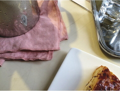 Paño de cocina de lino y algodón