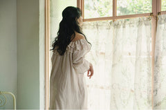 Corinne Linen Cotton Off Shoulder Ruffle Maxi Dress