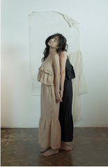 Tamara Linen Cotton Ruffle Pants