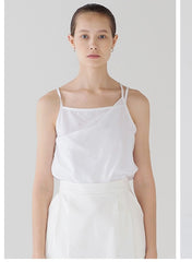 Lightweight Linen Camisole Top With Double Strap Detail And Relaxed Drape For Effortless Style
