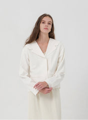 Minimalist Straight-Cut Linen Skirt with Elastic Waistband and Soft Ribbed Texture Finish