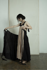 Falda larga cruzada de lino y algodón Patricia