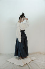 Alisha Linen Cotton Bishop Long Sleeve Shirt