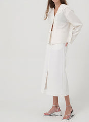 Tailored Linen Blazer with Wide Lapel Collar and Relaxed Fit for Effortless Sophistication