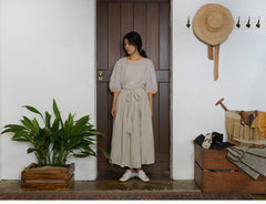 Falda larga cruzada de lino y algodón Patricia