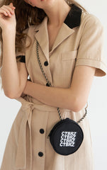 Short Sleeve Linen Shirt Dress with Tie Waist and Contrast Trim Collar and Cuffs