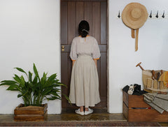 Falda larga cruzada de lino y algodón Patricia