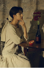 Vestido largo de lino y algodón Suzanne