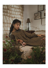 Vestido sin mangas de lino y algodón Frances