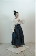 Alisha Linen Cotton Bishop Long Sleeve Shirt