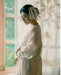 Beverly Linen Cotton Long Sleeve Maxi Dress