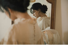 Vestido largo holgado de lino y algodón Tina