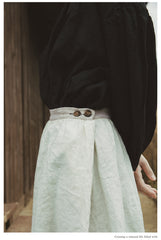 Falda larga de lino y algodón